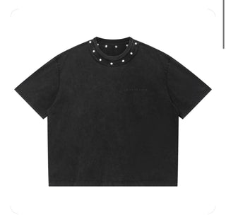 Cursed Stud Washed Tee T-Shirts & Crop Tops By MorteNoir