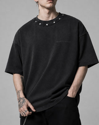 Cursed Stud Washed Tee T-Shirts & Crop Tops By MorteNoir