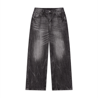 Ashen Rift Wide Leg Jeans Jeans & Trousers Black By MorteNoir