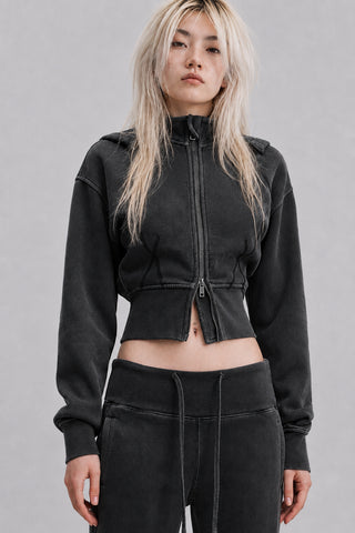 Vesper Crop Zip Hoodie Hoodies & Jackets By MorteNoir