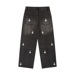 Cursed Cross Denim Jeans Jeans & Trousers By MorteNoir