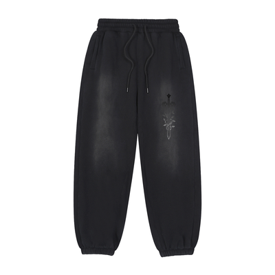 Ethereal Vintage Washed Fleece Joggers - Premium black