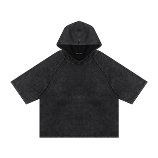 Ashen Pall Hooded T-shirt T-Shirts & Crop Tops Black By MorteNoir