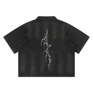 Gravemist Zip Denim Shirt Shirts & Long Sleeves By MorteNoir