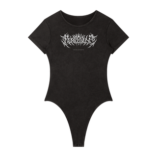 Blasphemy Bodysuit Bodysuits Washed Black By MorteNoir