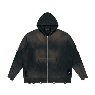 Dusk Ritual Zip Hoodie Hoodies & Jackets Black By MorteNoir