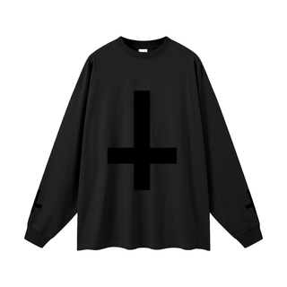 Anathema Oversized Long Sleeve T-shirt Shirts & Long Sleeves Black By MorteNoir