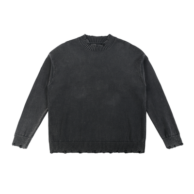 MorteNoir Vintage Hand-Frayed Sweater - Distressed Heritage Edition