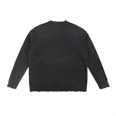 MorteNoir Vintage Hand-Frayed Sweater - Distressed Heritage Edition