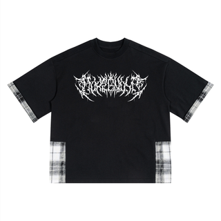 Hexgrid Plaid Tee T-Shirts Black By MorteNoir