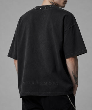 Cursed Stud Washed Tee T-Shirts & Crop Tops By MorteNoir