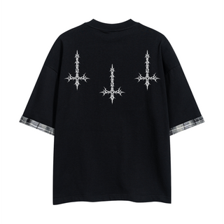 Hexgrid Plaid Tee T-Shirts By MorteNoir