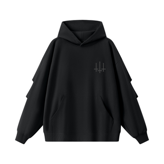 Wraith Ruched Sleeve Hoodie Hoodies & Jackets Black By MorteNoir