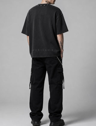 Cursed Stud Washed Tee T-Shirts & Crop Tops By MorteNoir
