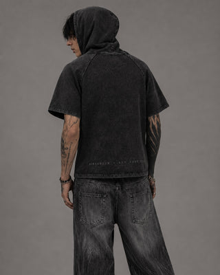 Ashen Pall Hooded T-shirt T-Shirts & Crop Tops By MorteNoir