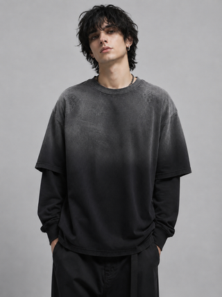 The Grave Layered Sweatshirt Sweatshirt & Crewnecks Black By MorteNoir