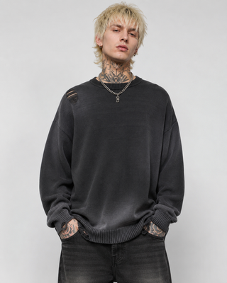 Dark Epitaph Distressed Crewneck Sweatshirt & Crewnecks By MorteNoir