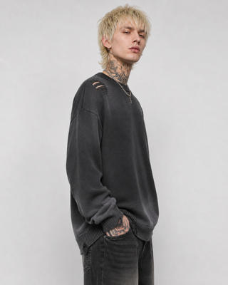 Dark Epitaph Distressed Crewneck Sweatshirt & Crewnecks By MorteNoir