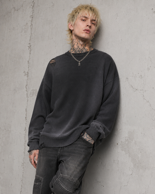 Dark Epitaph Distressed Crewneck Sweatshirt & Crewnecks By MorteNoir