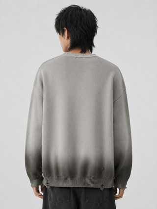 Edwardian Noir Distressed Fade Knit Crewneck Sweatshirt & Crewnecks By MorteNoir
