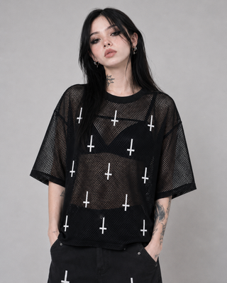 Blaspheme Sheer T-shirt T-Shirts & Crop Tops By MorteNoir
