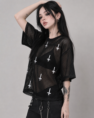 Blaspheme Sheer T-shirt T-Shirts & Crop Tops By MorteNoir