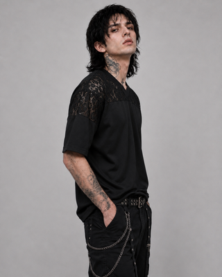Mourning Lace T-Shirt T-Shirts & Crop Tops By MorteNoir