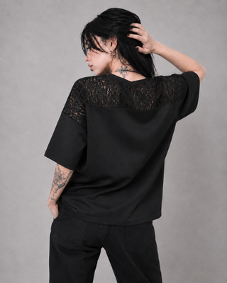 Mourning Lace T-Shirt T-Shirts & Crop Tops By MorteNoir