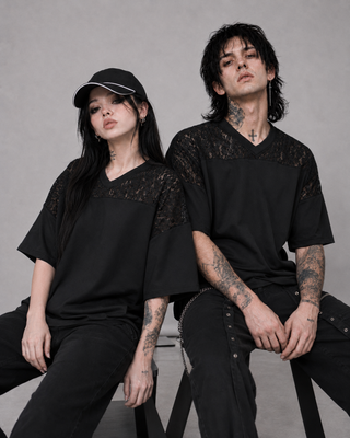 Mourning Lace T-Shirt T-Shirts & Crop Tops By MorteNoir