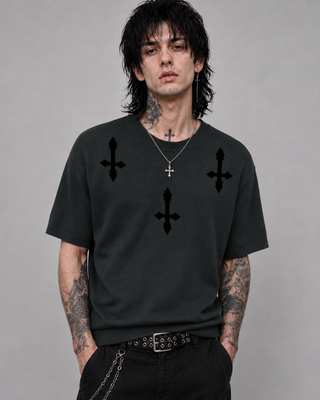 Omen Knit Crewneck T-Shirt Sweatshirt & Crewnecks By MorteNoir