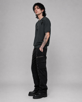 Omen Knit Crewneck T-Shirt Sweatshirt & Crewnecks By MorteNoir