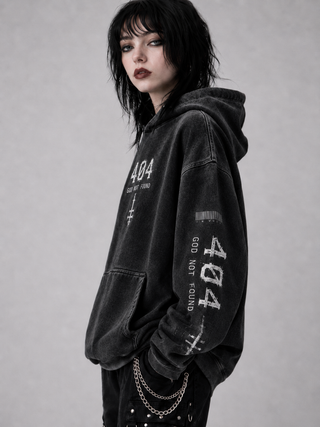 404 ||GOD NOT FOUND|| Oversized Hoodie Hoodies & Jackets By MorteNoir