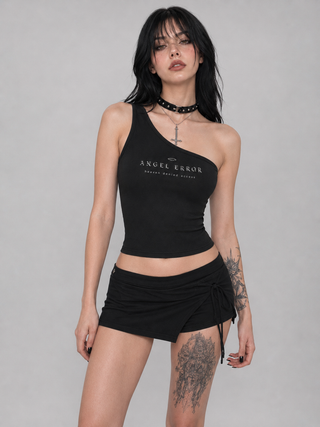 Angel Error Fitted Crop Tee T-Shirts & Crop Tops By MorteNoir
