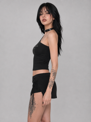 Angel Error Fitted Crop Tee T-Shirts & Crop Tops By MorteNoir