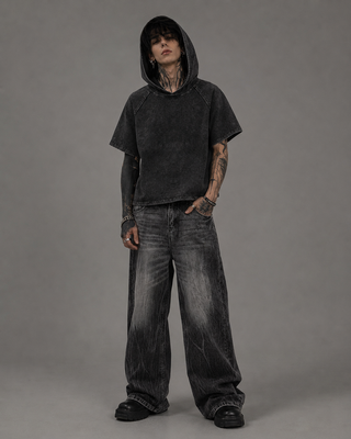Ashen Pall Hooded T-shirt T-Shirts & Crop Tops By MorteNoir