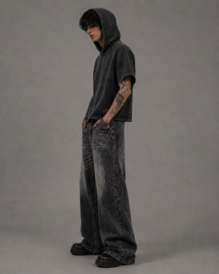 Ashen Pall Hooded T-shirt T-Shirts & Crop Tops By MorteNoir