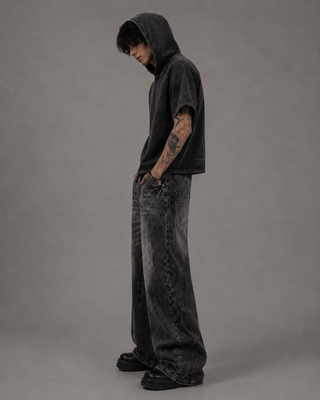 Ashen Rift Wide Leg Jeans Jeans & Trousers By MorteNoir