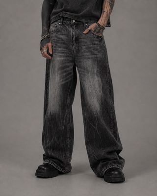 Ashen Rift Wide Leg Jeans Jeans & Trousers By MorteNoir