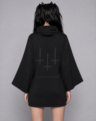 Hexveil hooded batwing T-shirt Bodysuit By MorteNoir