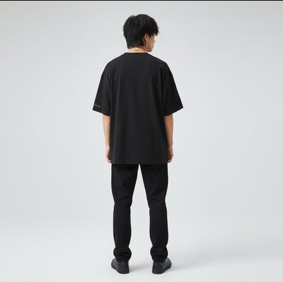 MORTENOIR Drop Shoulder Tee | Minimalist Branded Streetwear Black.