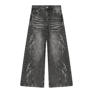 Dirge Wide Leg Jeans Jeans Black By MorteNoir