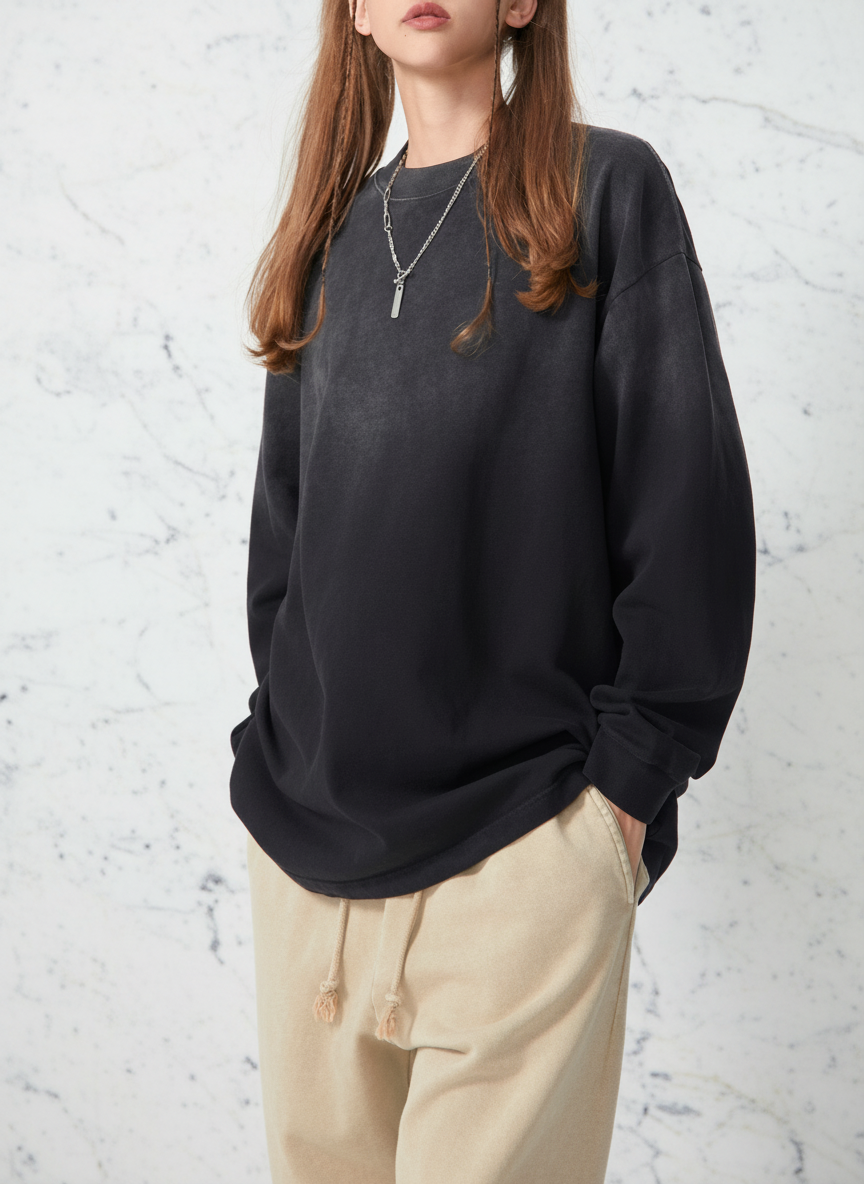 Angled view with white stone background