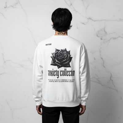 ANXIETY Cotton Sweatshirt - Male Model Back View