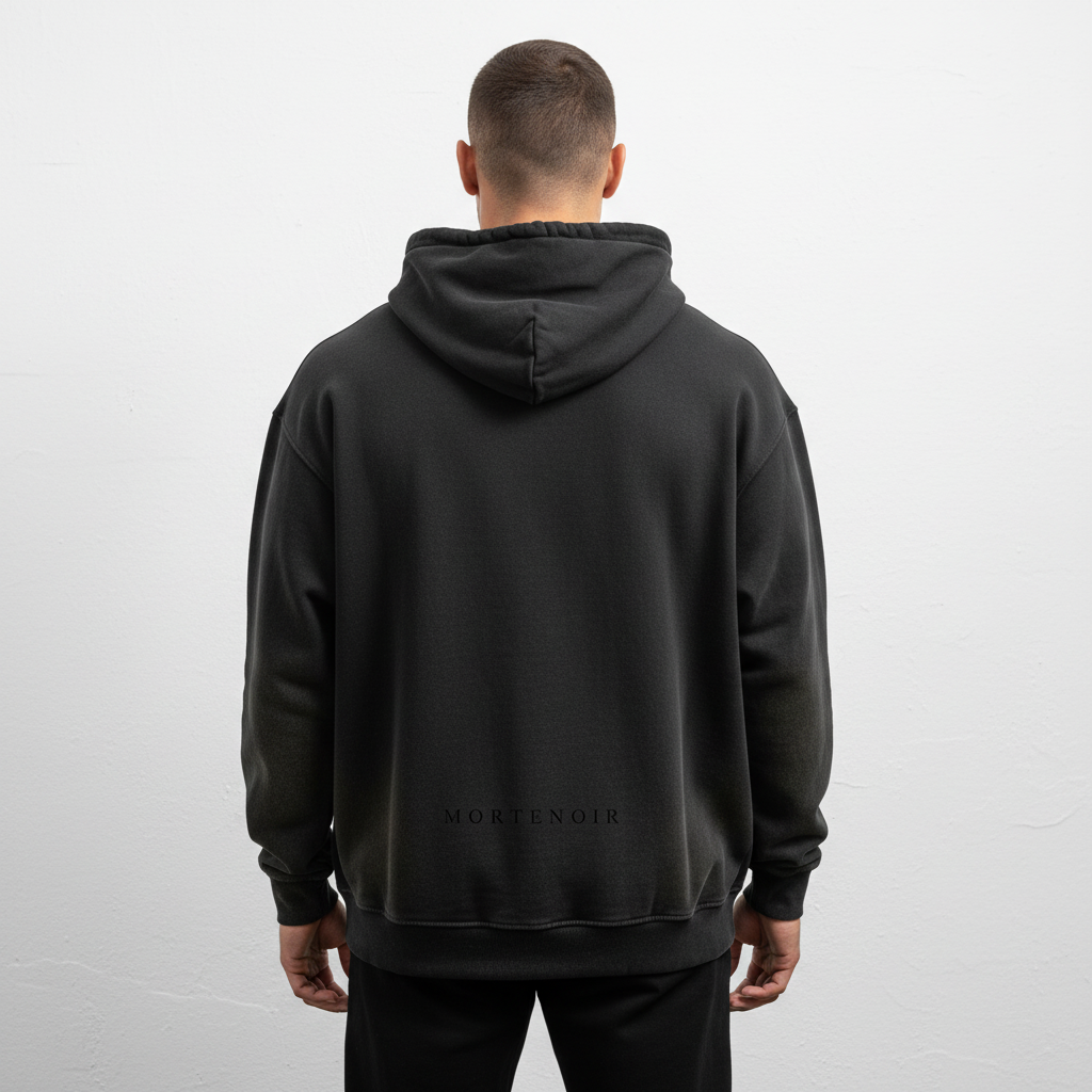 Authentic back view - Sun Fade Frayed Fleece Hoodie
