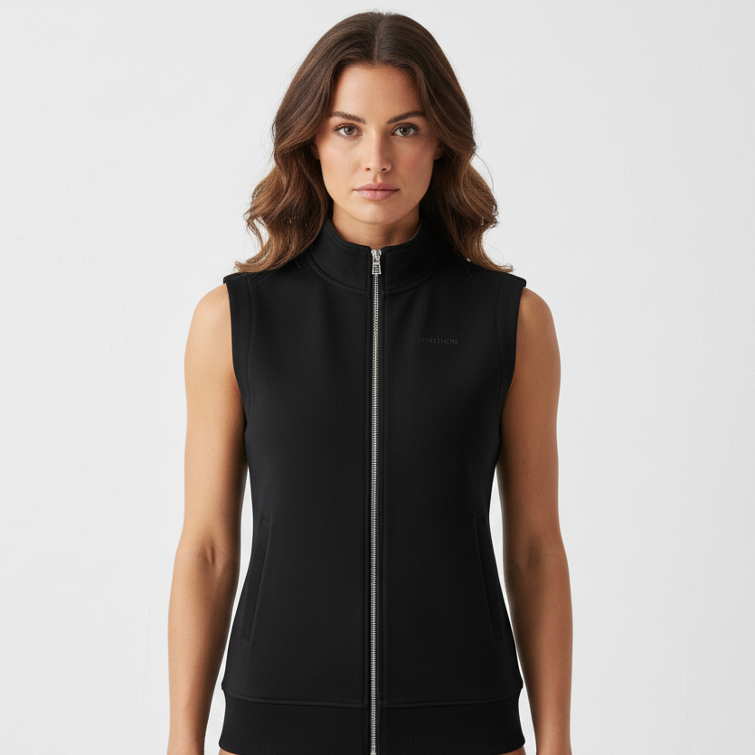 Authentic front view - Essential Heavyweight Vest with MORTENOIR branding