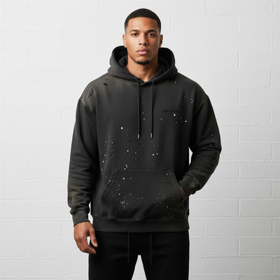 Authentic front view - Sun Fade Frayed Fleece Hoodie