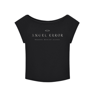 Angel Error Boxy Crop Tee T-Shirts & Crop Tops Black By MorteNoir