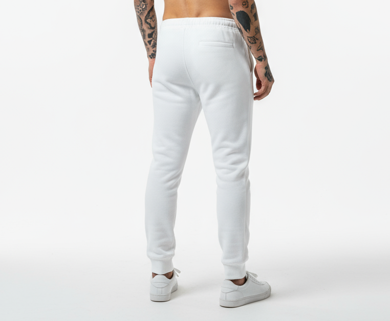 MorteNoir_sweatpants_joggers_Back view - White