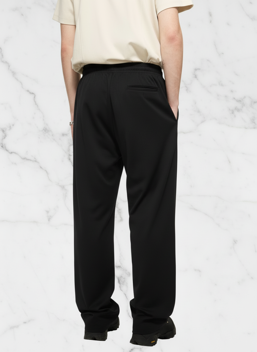 Back view with black pants