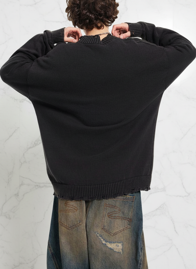 Back view with white stone background